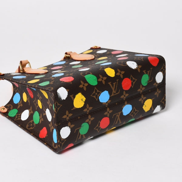 極美品 LOUIS VUITTON ルイヴィトン 2WAYバッグ ハンドバッグ ショルダーバッグ M46380 オンザゴーPM 草間彌生 ドット・ペイント PVC 中古 4a005077