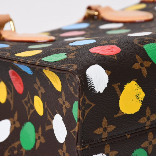 極美品 LOUIS VUITTON ルイヴィトン 2WAYバッグ ハンドバッグ ショルダーバッグ M46380 オンザゴーPM 草間彌生 ドット・ペイント PVC 中古 4a005077
