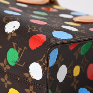 極美品 LOUIS VUITTON ルイヴィトン 2WAYバッグ ハンドバッグ ショルダーバッグ M46380 オンザゴーPM 草間彌生 ドット・ペイント PVC 中古 4a005077