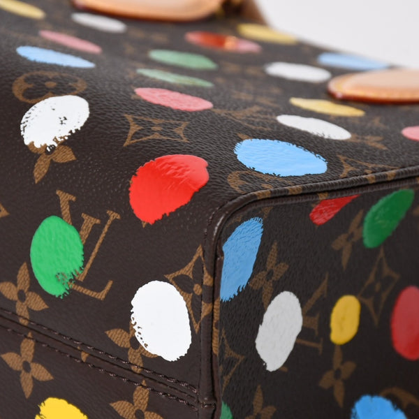 極美品 LOUIS VUITTON ルイヴィトン 2WAYバッグ ハンドバッグ ショルダーバッグ M46380 オンザゴーPM 草間彌生 ドット・ペイント PVC 中古 4a005077