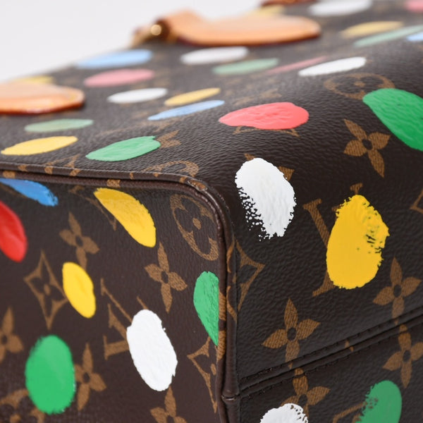極美品 LOUIS VUITTON ルイヴィトン 2WAYバッグ ハンドバッグ ショルダーバッグ M46380 オンザゴーPM 草間彌生 ドット・ペイント PVC 中古 4a005077
