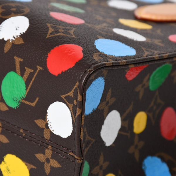 極美品 LOUIS VUITTON ルイヴィトン 2WAYバッグ ハンドバッグ ショルダーバッグ M46380 オンザゴーPM 草間彌生 ドット・ペイント PVC 中古 4a005077