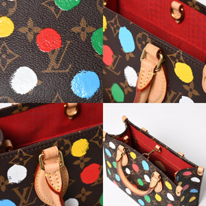 極美品 LOUIS VUITTON ルイヴィトン 2WAYバッグ ハンドバッグ ショルダーバッグ M46380 オンザゴーPM 草間彌生 ドット・ペイント PVC 中古 4a005077