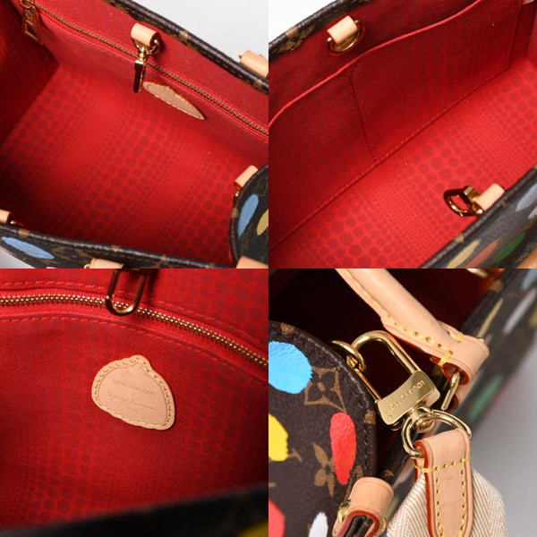 極美品 LOUIS VUITTON ルイヴィトン 2WAYバッグ ハンドバッグ ショルダーバッグ M46380 オンザゴーPM 草間彌生 ドット・ペイント PVC 中古 4a005077