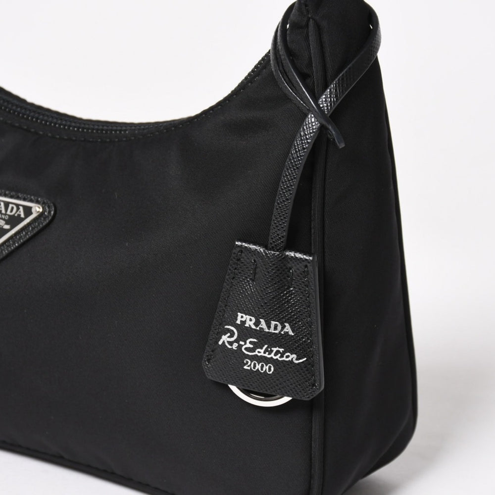 Very Good Condition PRADA Hobo One Shoulder Bag MV515 Triangle Logo Plate Nylon Black Used 4a004858