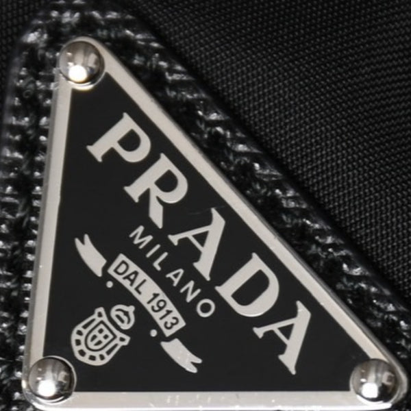 極美品 PRADA プラダ ホーボー ワンショルダーバッグ MV515 トライアングルロゴプレート ナイロン ブラック 中古 4a004858