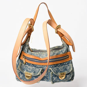 LOUIS VUITTON ルイヴィトン モノグラムデニム バギーPM ショルダーバッグ ワンショルダー M95049 インディゴブルー 美品 中古 4a004849
