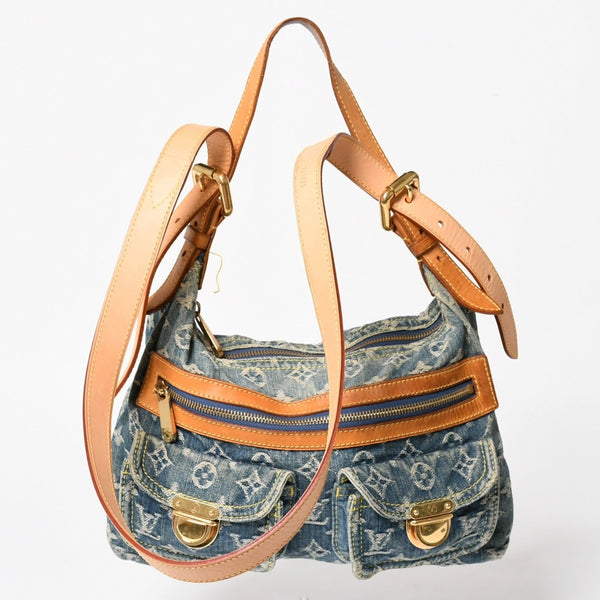 LOUIS VUITTON ルイヴィトン モノグラムデニム バギーPM ショルダーバッグ ワンショルダー M95049 インディゴブルー 美品 中古 4a004849
