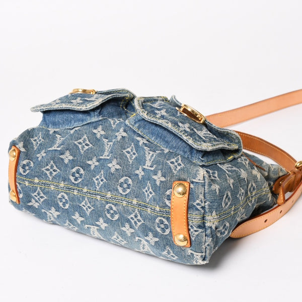 LOUIS VUITTON ルイヴィトン モノグラムデニム バギーPM ショルダーバッグ ワンショルダー M95049 インディゴブルー 美品 中古 4a004849