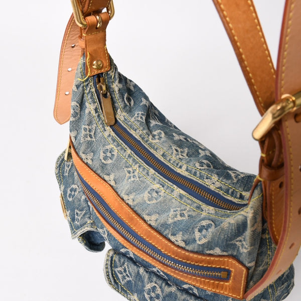 LOUIS VUITTON ルイヴィトン モノグラムデニム バギーPM ショルダーバッグ ワンショルダー M95049 インディゴブルー 美品 中古 4a004849