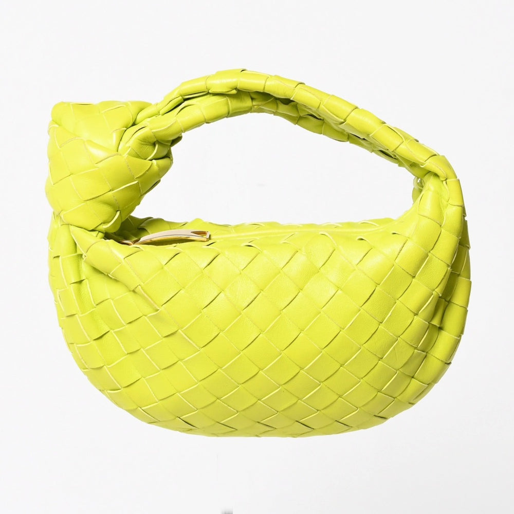 極美品 BOTTEGAVENETA ボッテガヴェネタ MINI JODIE ミニ ジョディ ハンドバッグ 651876 イントレチャート ライムグリーン 中古 4a003920