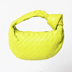 Very good condition BOTTEGAVENETA MINI JODIE Handbag 651876 Intrecciato Lime Green Used 4a003920