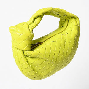 Very good condition BOTTEGAVENETA MINI JODIE Handbag 651876 Intrecciato Lime Green Used 4a003920
