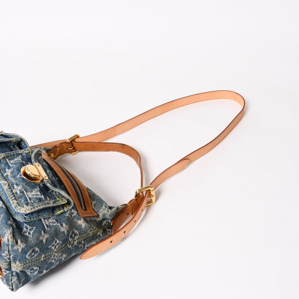 LOUIS VUITTON ルイヴィトン モノグラムデニム バギーPM ショルダーバッグ ワンショルダー M95049 インディゴブルー 美品 中古 4a004849