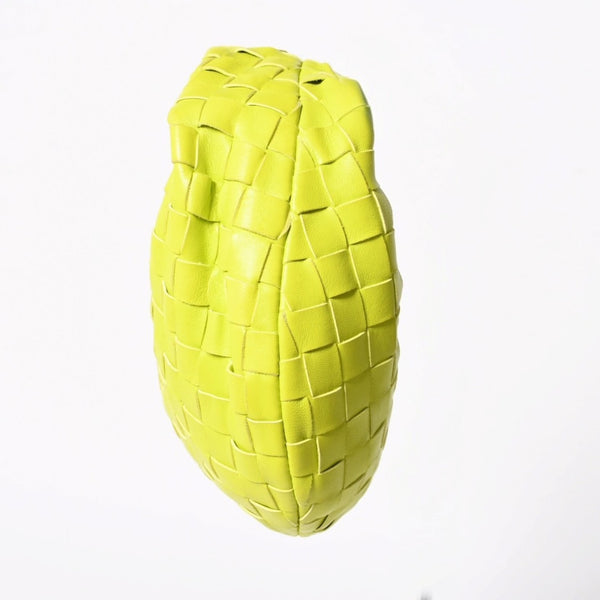 Very good condition BOTTEGAVENETA MINI JODIE Handbag 651876 Intrecciato Lime Green Used 4a003920