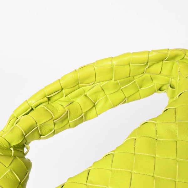 Very good condition BOTTEGAVENETA MINI JODIE Handbag 651876 Intrecciato Lime Green Used 4a003920