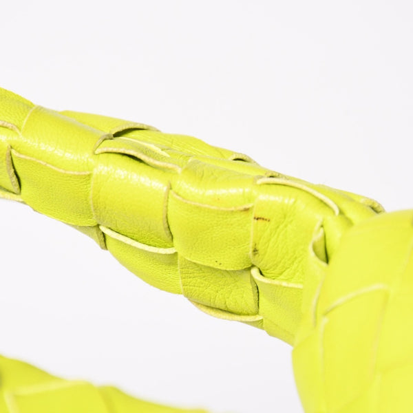 Very good condition BOTTEGAVENETA MINI JODIE Handbag 651876 Intrecciato Lime Green Used 4a003920