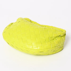 Very good condition BOTTEGAVENETA MINI JODIE Handbag 651876 Intrecciato Lime Green Used 4a003920