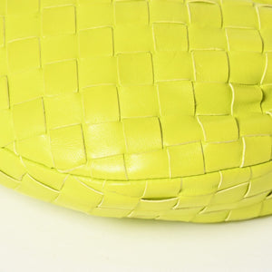 Very good condition BOTTEGAVENETA MINI JODIE Handbag 651876 Intrecciato Lime Green Used 4a003920