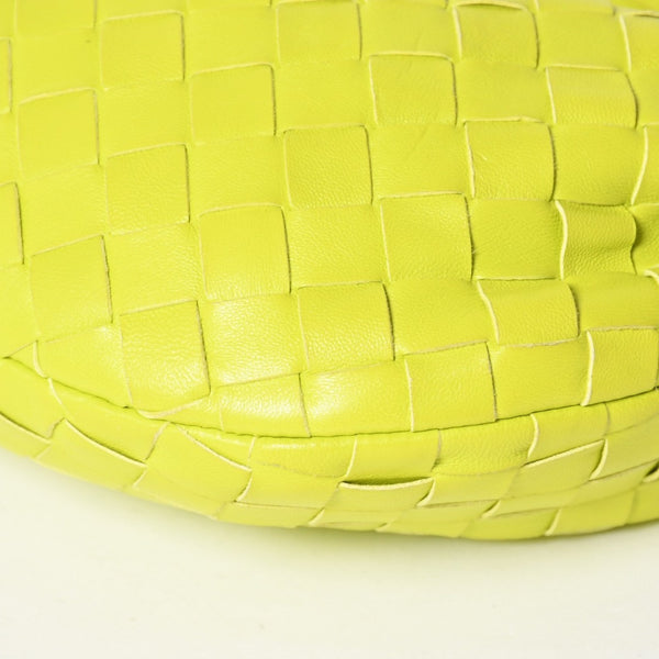 Very good condition BOTTEGAVENETA MINI JODIE Handbag 651876 Intrecciato Lime Green Used 4a003920