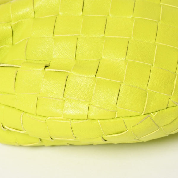 Very good condition BOTTEGAVENETA MINI JODIE Handbag 651876 Intrecciato Lime Green Used 4a003920
