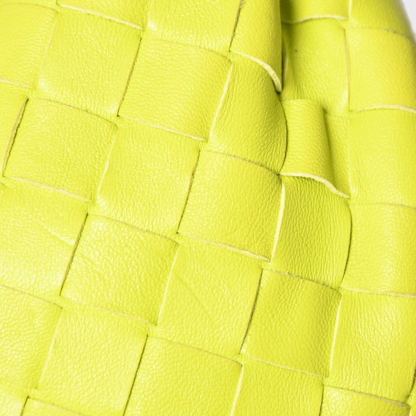 Very good condition BOTTEGAVENETA MINI JODIE Handbag 651876 Intrecciato Lime Green Used 4a003920