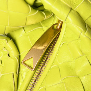 Very good condition BOTTEGAVENETA MINI JODIE Handbag 651876 Intrecciato Lime Green Used 4a003920