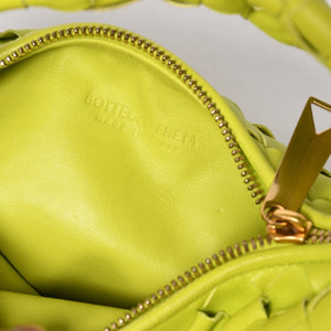Very good condition BOTTEGAVENETA MINI JODIE Handbag 651876 Intrecciato Lime Green Used 4a003920