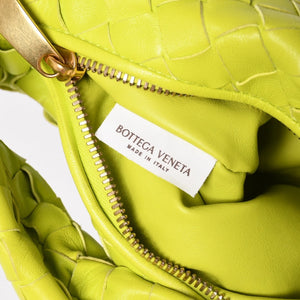 Very good condition BOTTEGAVENETA MINI JODIE Handbag 651876 Intrecciato Lime Green Used 4a003920