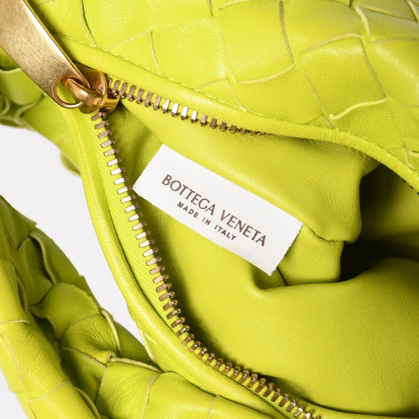 Very good condition BOTTEGAVENETA MINI JODIE Handbag 651876 Intrecciato Lime Green Used 4a003920