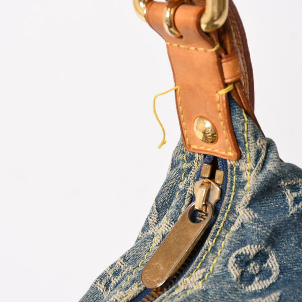 LOUIS VUITTON ルイヴィトン モノグラムデニム バギーPM ショルダーバッグ ワンショルダー M95049 インディゴブルー 美品 中古 4a004849