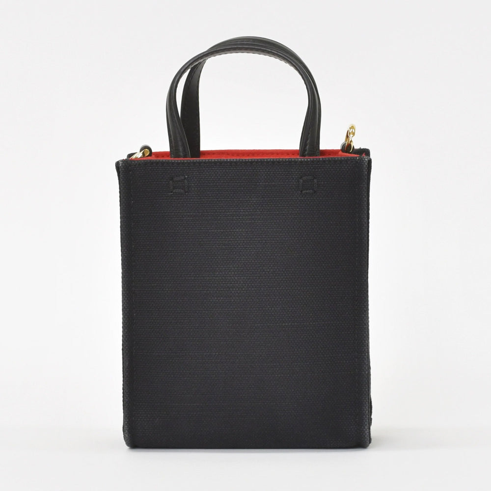 GIVENCHY ジバンシー Gトートバーティカルミニ EF A 02 35 ショルダーバッグ ハンドバッグ 2WAY キャンバス レザー ブラック 美品 中古 4a004851