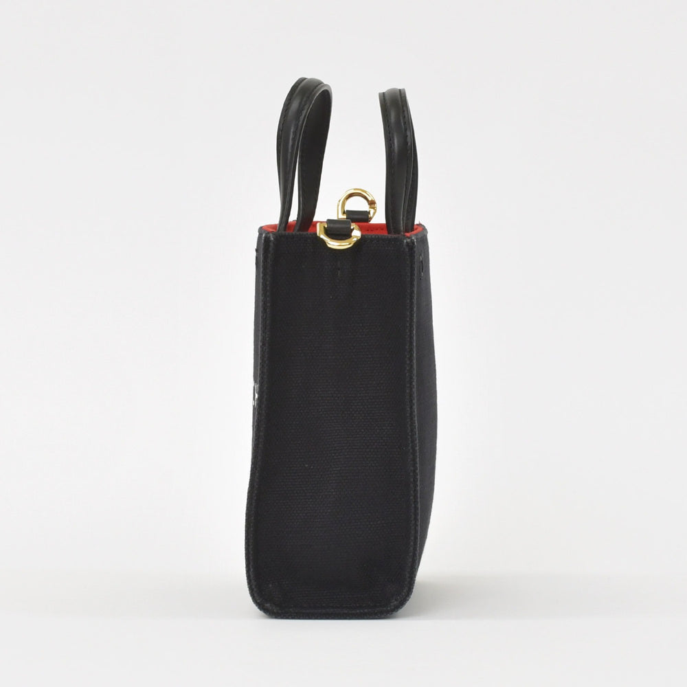 GIVENCHY G Tote Vertical Mini EF A 02 35 Shoulder Bag Handbag 2WAY Canvas Leather Black Good Condition Used 4a004851