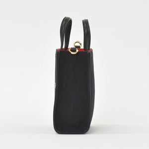 GIVENCHY G Tote Vertical Mini EF A 02 35 Shoulder Bag Handbag 2WAY Canvas Leather Black Good Condition Used 4a004851