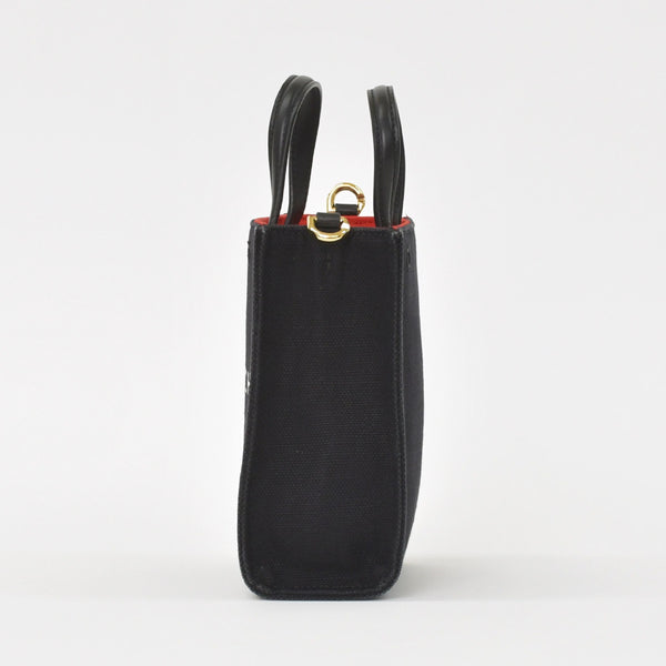GIVENCHY G Tote Vertical Mini EF A 02 35 Shoulder Bag Handbag 2WAY Canvas Leather Black Good Condition Used 4a004851