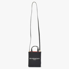 画像をギャラリービューアに読み込む, GIVENCHY ジバンシー Gトートバーティカルミニ EF A 02 35 ショルダーバッグ ハンドバッグ 2WAY キャンバス レザー ブラック 美品 中古 4a004851