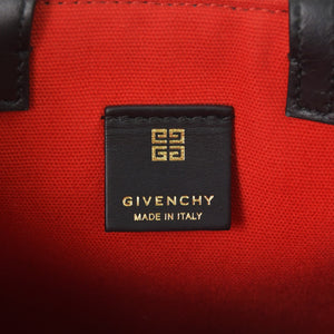 GIVENCHY G Tote Vertical Mini EF A 02 35 Shoulder Bag Handbag 2WAY Canvas Leather Black Good Condition Used 4a004851