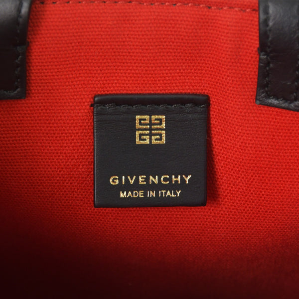 GIVENCHY G Tote Vertical Mini EF A 02 35 Shoulder Bag Handbag 2WAY Canvas Leather Black Good Condition Used 4a004851