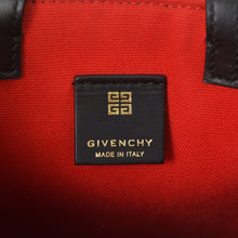 画像をギャラリービューアに読み込む, GIVENCHY ジバンシー Gトートバーティカルミニ EF A 02 35 ショルダーバッグ ハンドバッグ 2WAY キャンバス レザー ブラック 美品 中古 4a004851