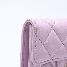 Load image into Gallery viewer, CHANEL シャネル コンパクトウォレット 三つ折り財布 ランダム番台 ココマーク キャビアスキン ピンク ゴールド金具 美品 中古 4a005095