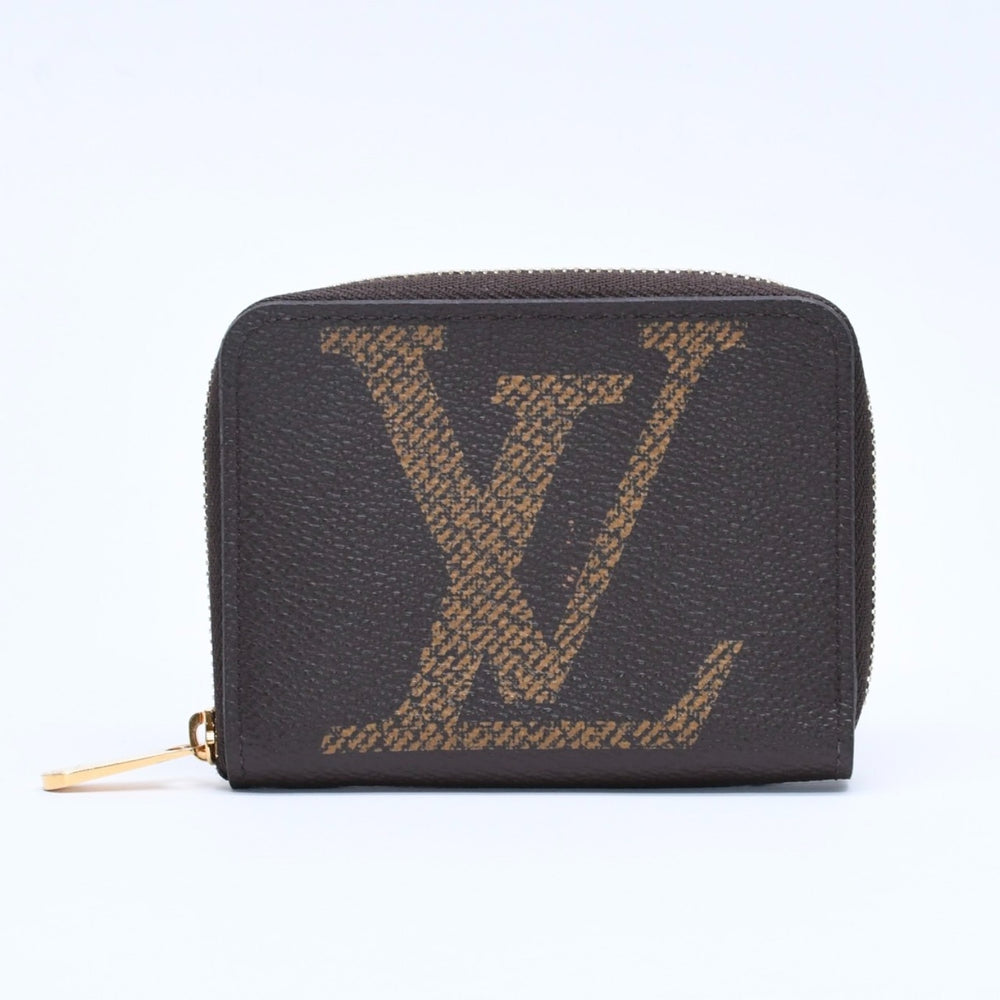 極美品 LOUIS VUITTON ルイヴィトン M69354 ジッピーコインパース モノグラム・ジャイアント コインケース 小銭入れ ブラウン 中古 4a005086
