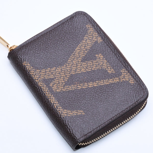 極美品 LOUIS VUITTON ルイヴィトン M69354 ジッピーコインパース モノグラム・ジャイアント コインケース 小銭入れ ブラウン 中古 4a005086
