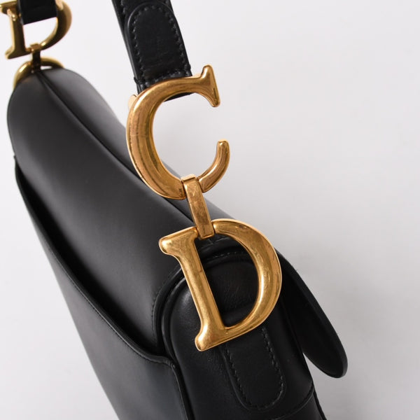 極美品 Christian Dior クリスチャンディオール SADDLE BAG サドルバッグ ワンショルダーバッグ M0455CBAA スムースカーフスキン 中古 4a004853