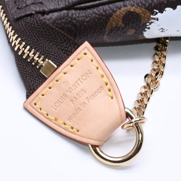 新品同様品 LOUIS VUITTON ルイヴィトン 草間 彌生 ミニ・ポシェット・アクセソワール M81866 ポーチ ブラウン マルチカラー 中古 4a005011