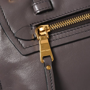 Very Good Condition MIU MIU Grace Looks Shoulder Bag 5BN088 Calf Leather Smoke Gray Handbag Gold Hardware Used 4a005275