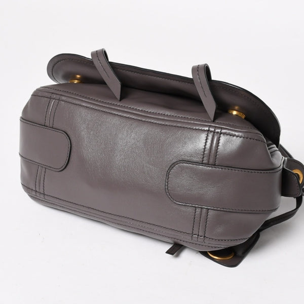 Very Good Condition MIU MIU Grace Looks Shoulder Bag 5BN088 Calf Leather Smoke Gray Handbag Gold Hardware Used 4a005275