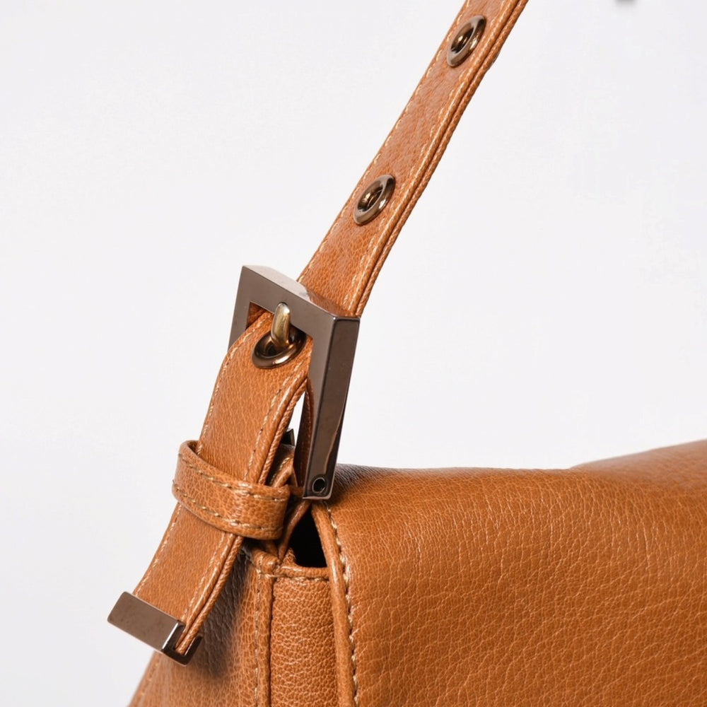 FENDI One Shoulder Bag Mamma Bucket Caramel Brown Silver Hardware Genuine Leather 8BR030 Good Condition Used 4a004861