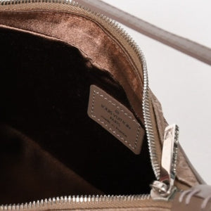極美品 LOUIS VUITTON ルイヴィトン モノグラムサテン リトルブローニュ ショルダーバッグ M92143 ベージュ サテン生地 レザー シルバー金具 中古 4a005263
