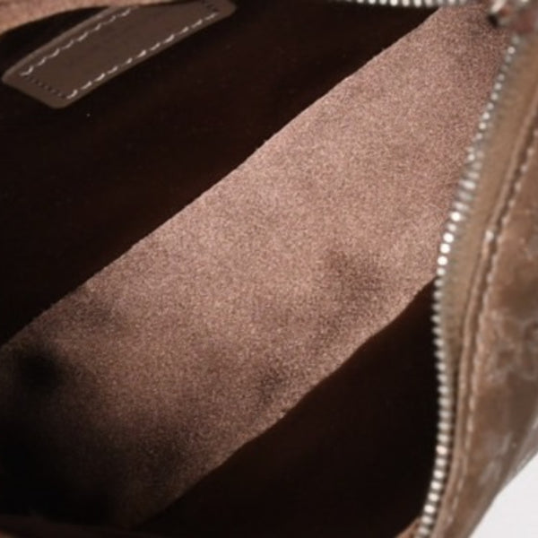 極美品 LOUIS VUITTON ルイヴィトン モノグラムサテン リトルブローニュ ショルダーバッグ M92143 ベージュ サテン生地 レザー シルバー金具 中古 4a005263