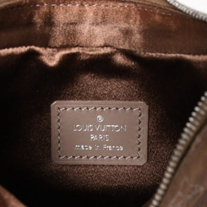 極美品 LOUIS VUITTON ルイヴィトン モノグラムサテン リトルブローニュ ショルダーバッグ M92143 ベージュ サテン生地 レザー シルバー金具 中古 4a005263
